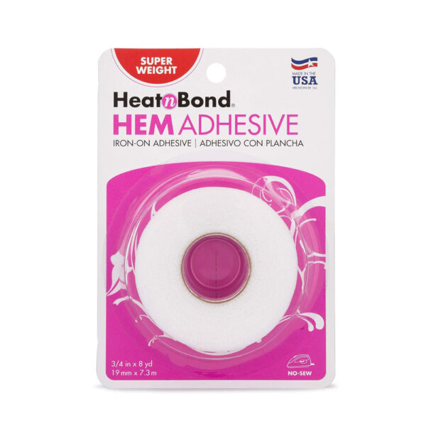 HeatnBond Hem Iron-On Adhesive, Super Weight, 3/4 Inch x 8 Yards, White