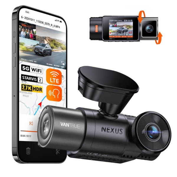 Vantrue N2X 2.7K Uber Dash Cam Front and Inside